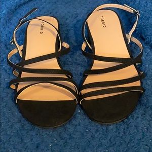 Torrid black strappy block heels